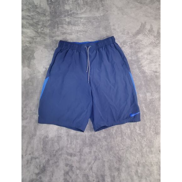 NIKE Men's Size M Blue Athletic Dri-Fit Shorts Pockets Drawstring Fitness C27-16 - Picture 1 of 8
